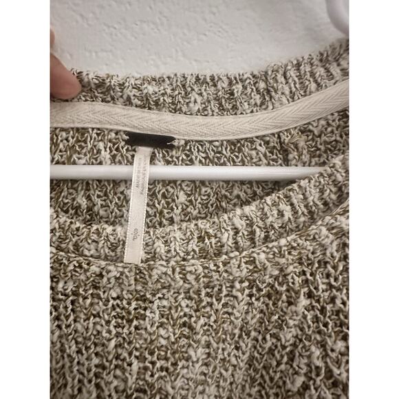 FREE PEOPLE Sz S. ELECTRIC CITY CREW NECK PULLOVER SWEATER GOLD COMBO - Picture 3 of 4